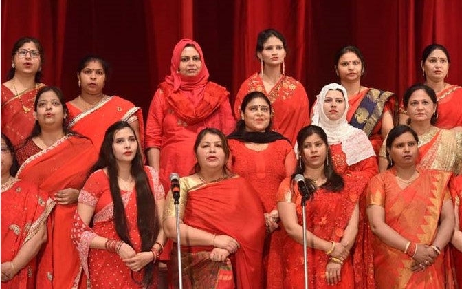 Students sing songs of peace and unity  at the Divine Education Conference